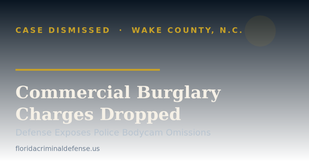 Wake County judge dismissing a commercial burglary case after the defense exposed police bodycam omissions