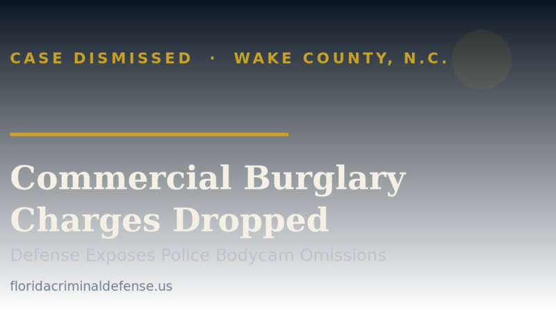 Wake County judge dismissing a commercial burglary case after the defense exposed police bodycam omissions
