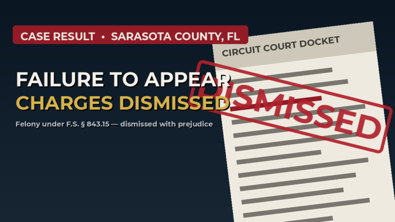 Sarasota felony failure to appear dismissed after clerical error and defective notice