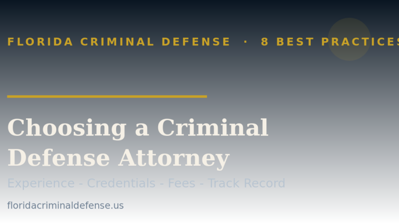 Guide to choosing a criminal defense attorney: eight best practices covering experience, credentials, and fees