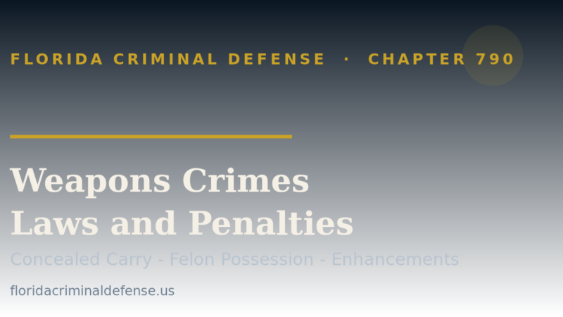 Florida weapons crimes guide covering concealed carry, felon in possession, and Chapter 790 penalties